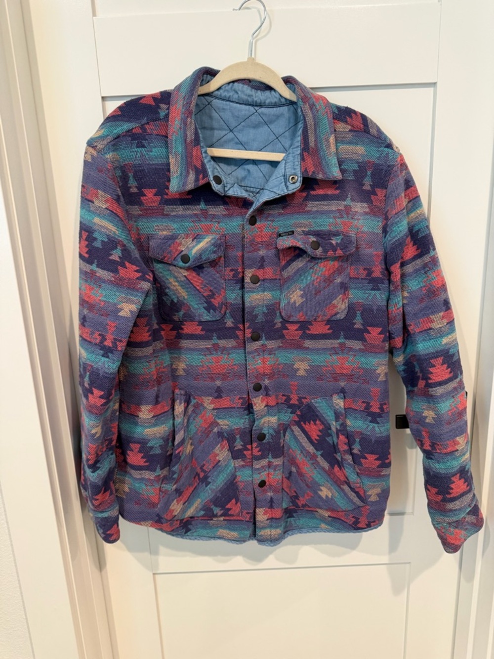 Men's Quilted Aztec Field Jacket | Reversible - Purple Multi